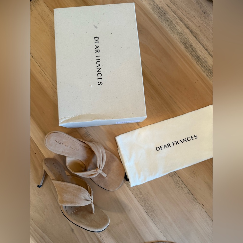 Dear Frances Suede Thong Heeled Sandal Size 37 - Picture 6 of 9